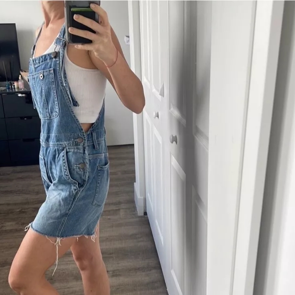 Free People - Denim Overalls Shortalls Overalls OB560096 | Size 26 | Blue Bell - Picture 11 of 13